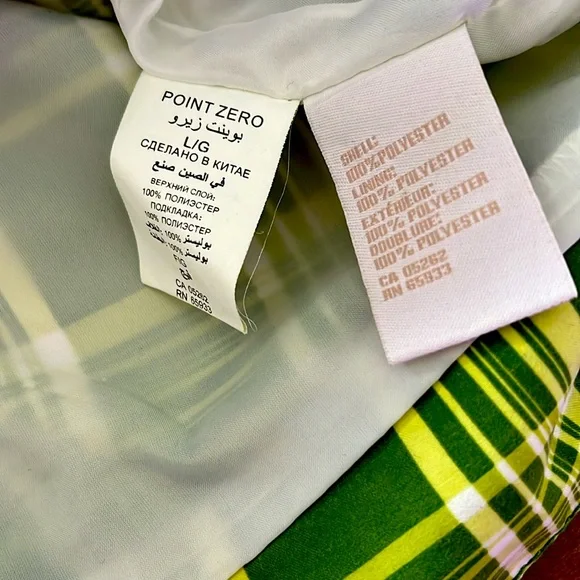 Point Zero Green Plaid Spring-Fall Jacket with Belt - Picture 3 of 5